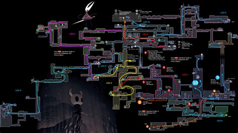 hollow knoght map|hollow knight complete map with all charms.